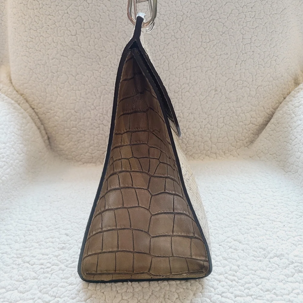 Claudia Firenze Croc Embossed Leather Handbag - Picture 5 of 12